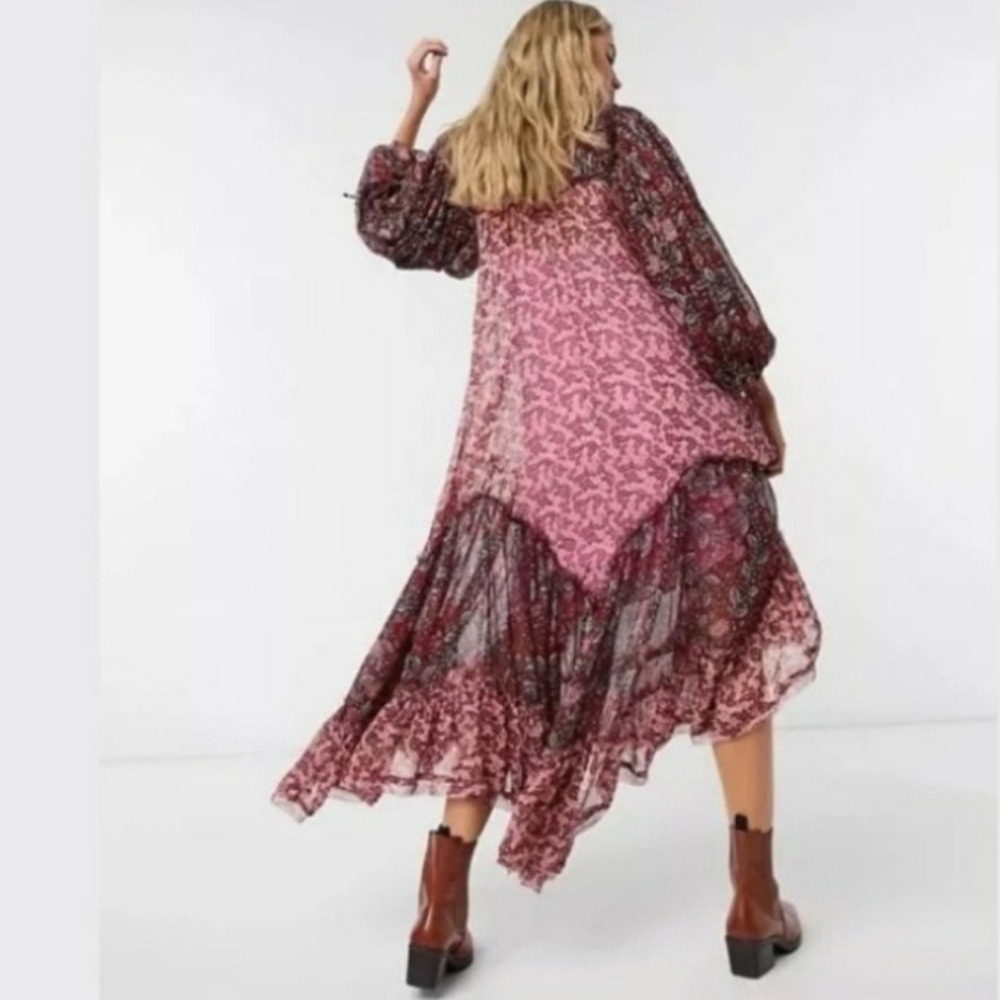 Free People Estelle Chiffon Bohemian Peasant Maxi - Picture 8 of 13
